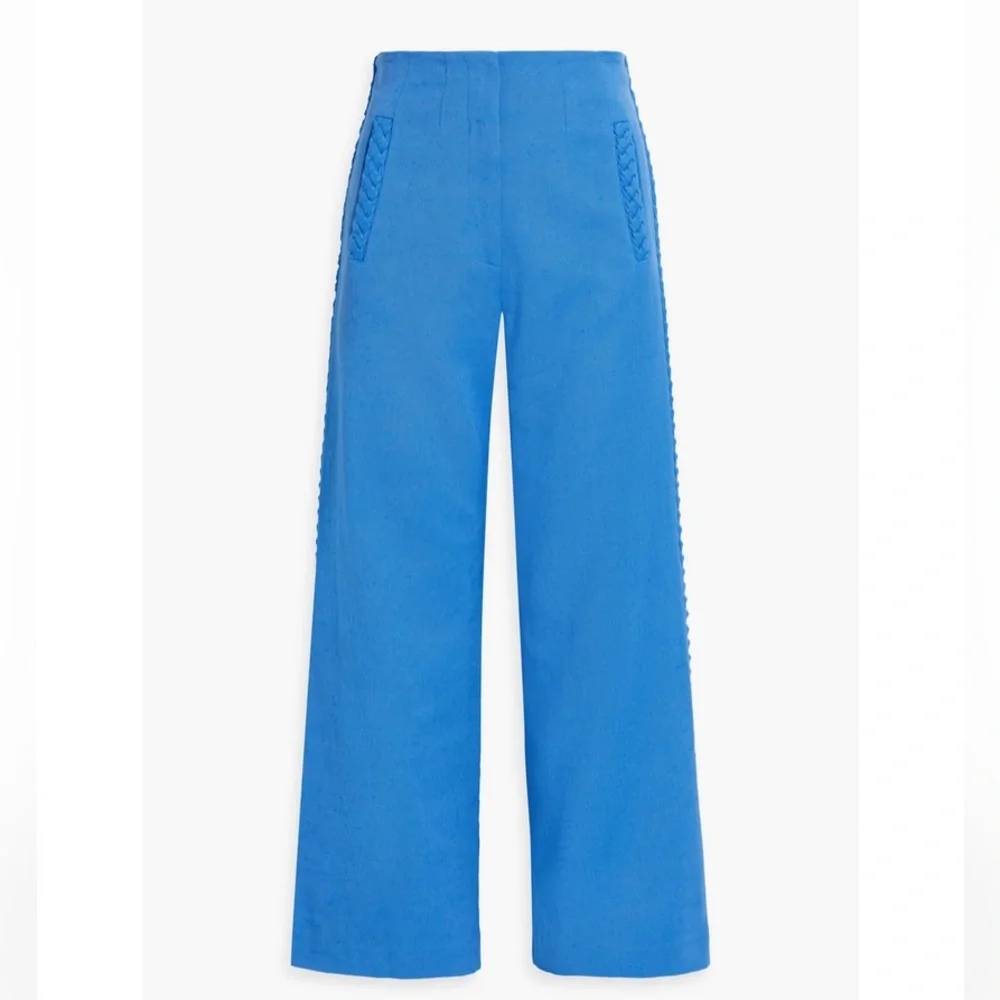 Veronica Beard Dova Azure Blue Wide-Leg Pants Size 10 - Picture 3 of 16